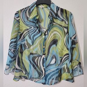 Lovely Multicolor Sheer Blouse by NICOLA
